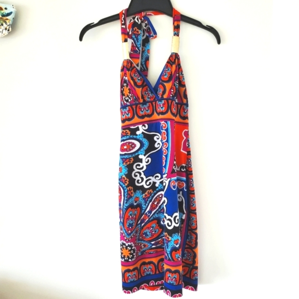 Cache Multicolor Halter Dress